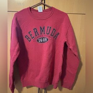 Jerzees Red Bermuda Graphic Crewneck Sweater